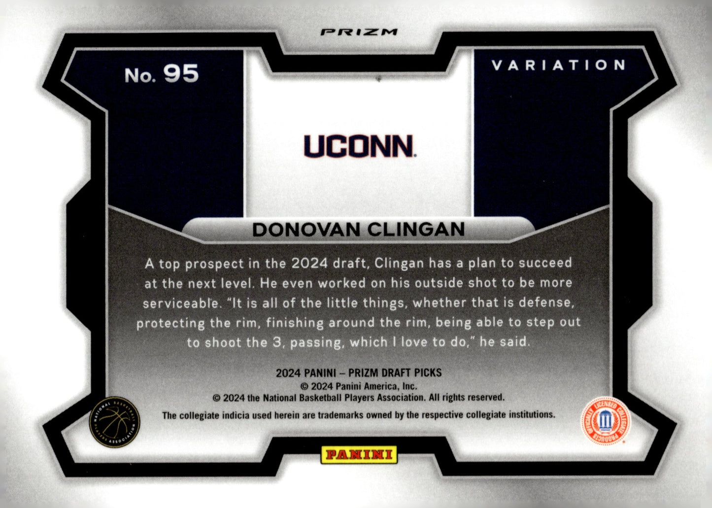 Donovan Clingan 2024 Panini Prizm Draft Picks Variation Green Prizm RC #95 - Collector Store LLC