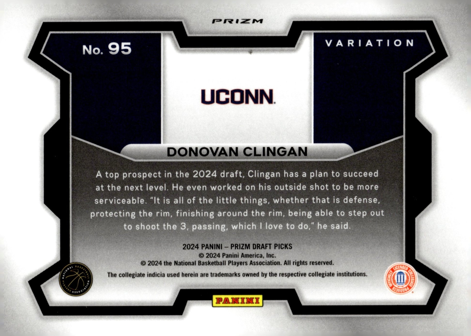 Donovan Clingan 2024 Panini Prizm Draft Picks Variation Green Prizm RC #95 - Collector Store LLC