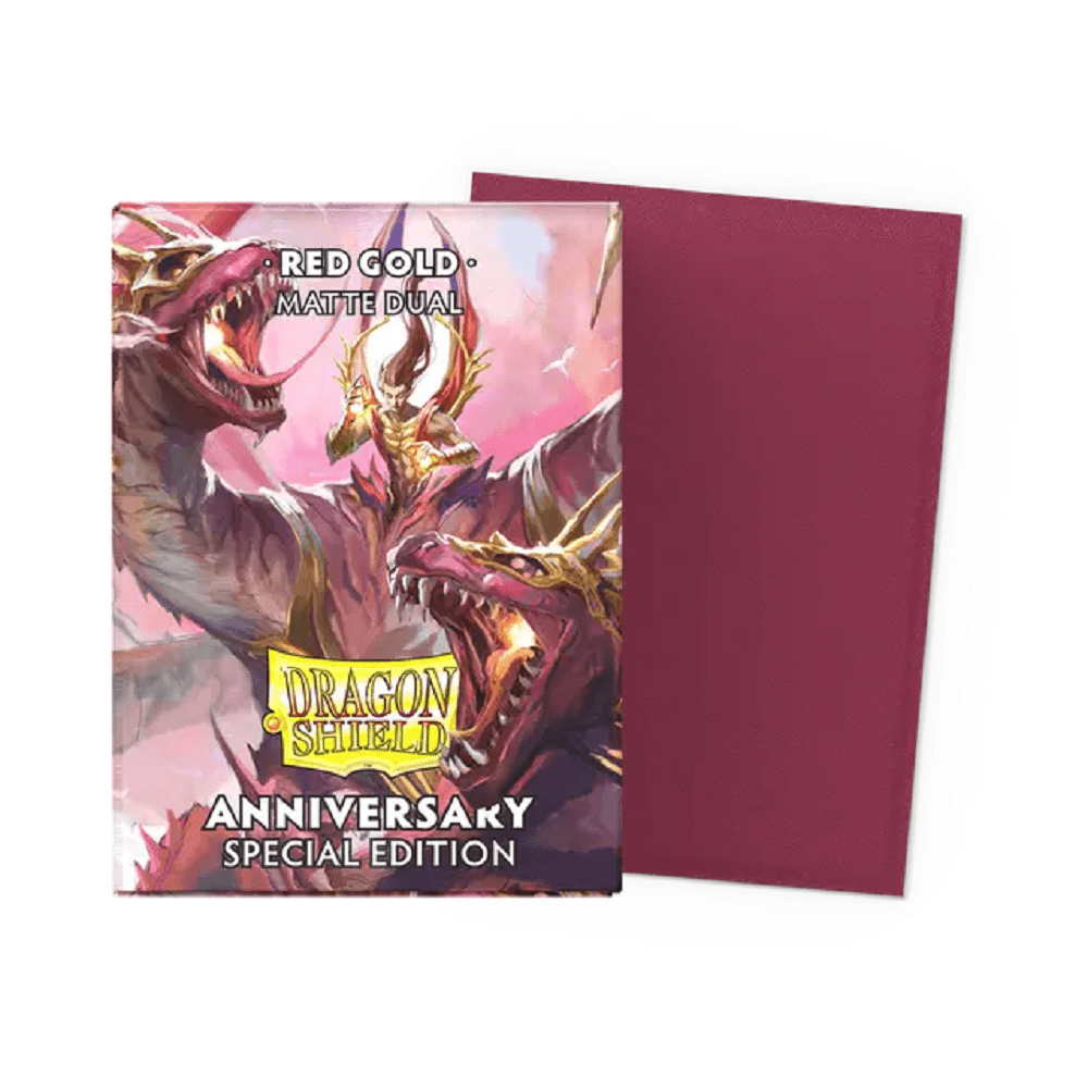 Dragon Shield: 100ct Standard Size Dual Matte Special Edition Red Gold Sleeves - Collector Store LLC
