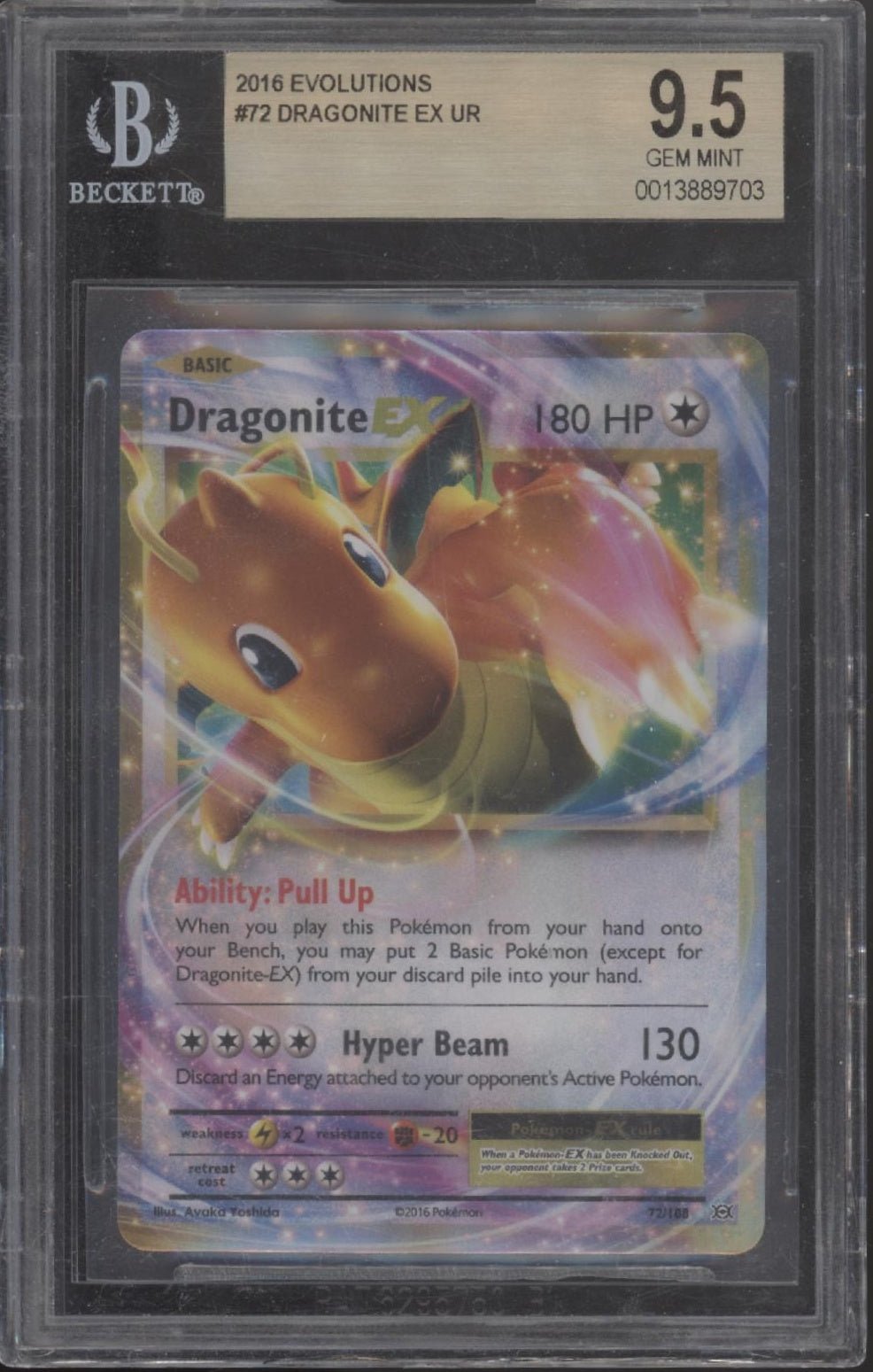 Dragonite EX Pokemon Evolutions #72 Beckett 9.5 - Collector Store LLC
