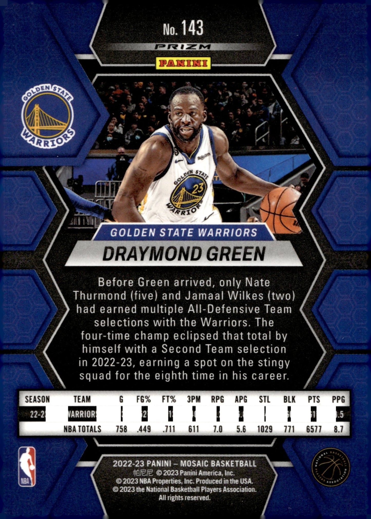 Draymond Green 2022 - 23 Panini Mosaic Yellow Prizm #143 - Collector Store LLC