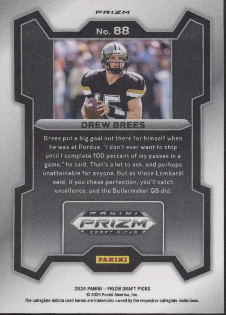 Drew Brees 2024 Panini Prizm Draft Picks Red Ice Prizm #88 - Collector Store LLC