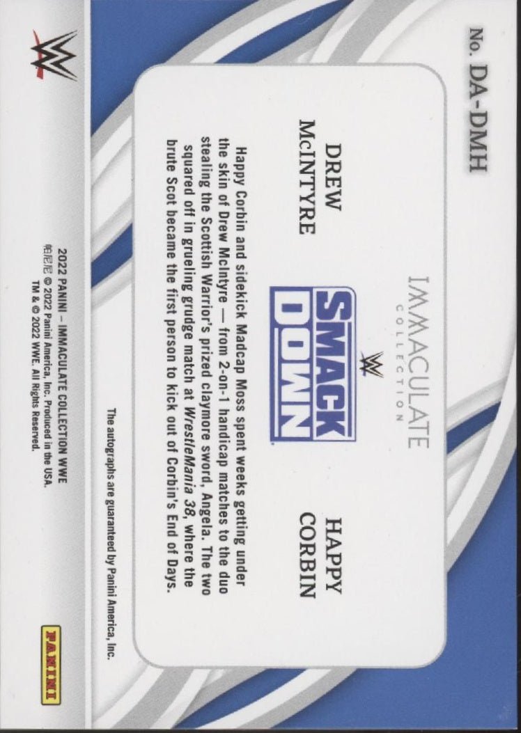 Drew McIntyre / Happy Corbin 2022 Panini Immaculate Collection Dual Auto 20/25 - Collector Store LLC
