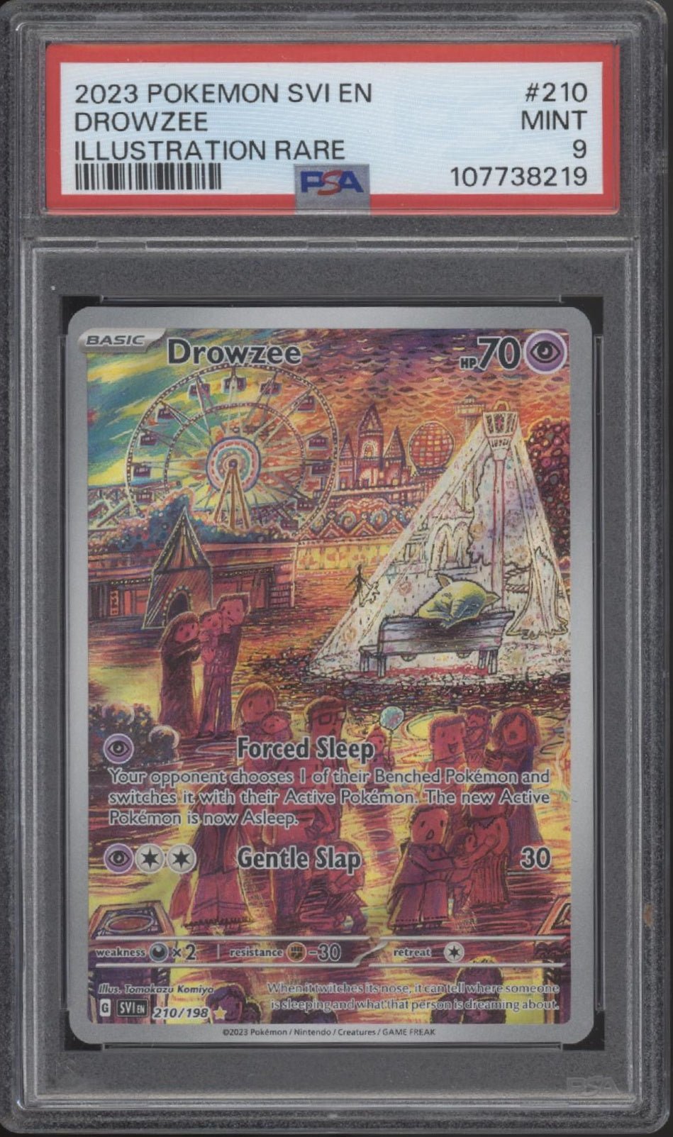 Drowzee Pokemon Scarlet & Violet Illustration Rare 210 PSA 9 - Collector Store LLC