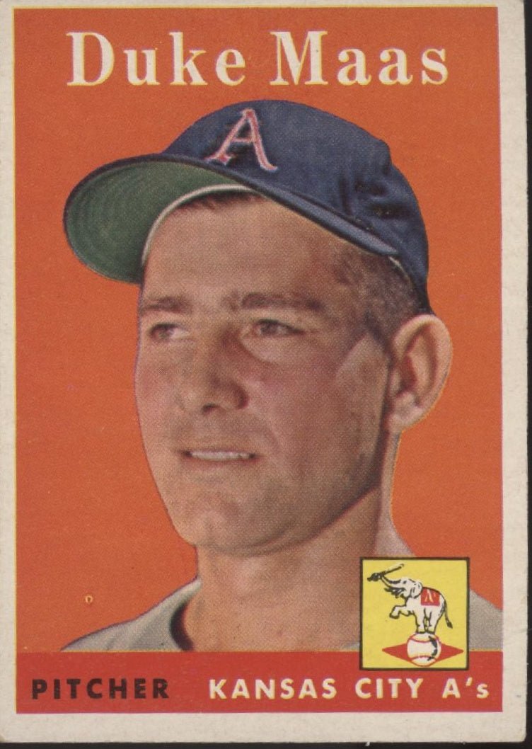 Duke Maas 1958 Topps #228 Kansas City Athletics EX - Collector Store LLC