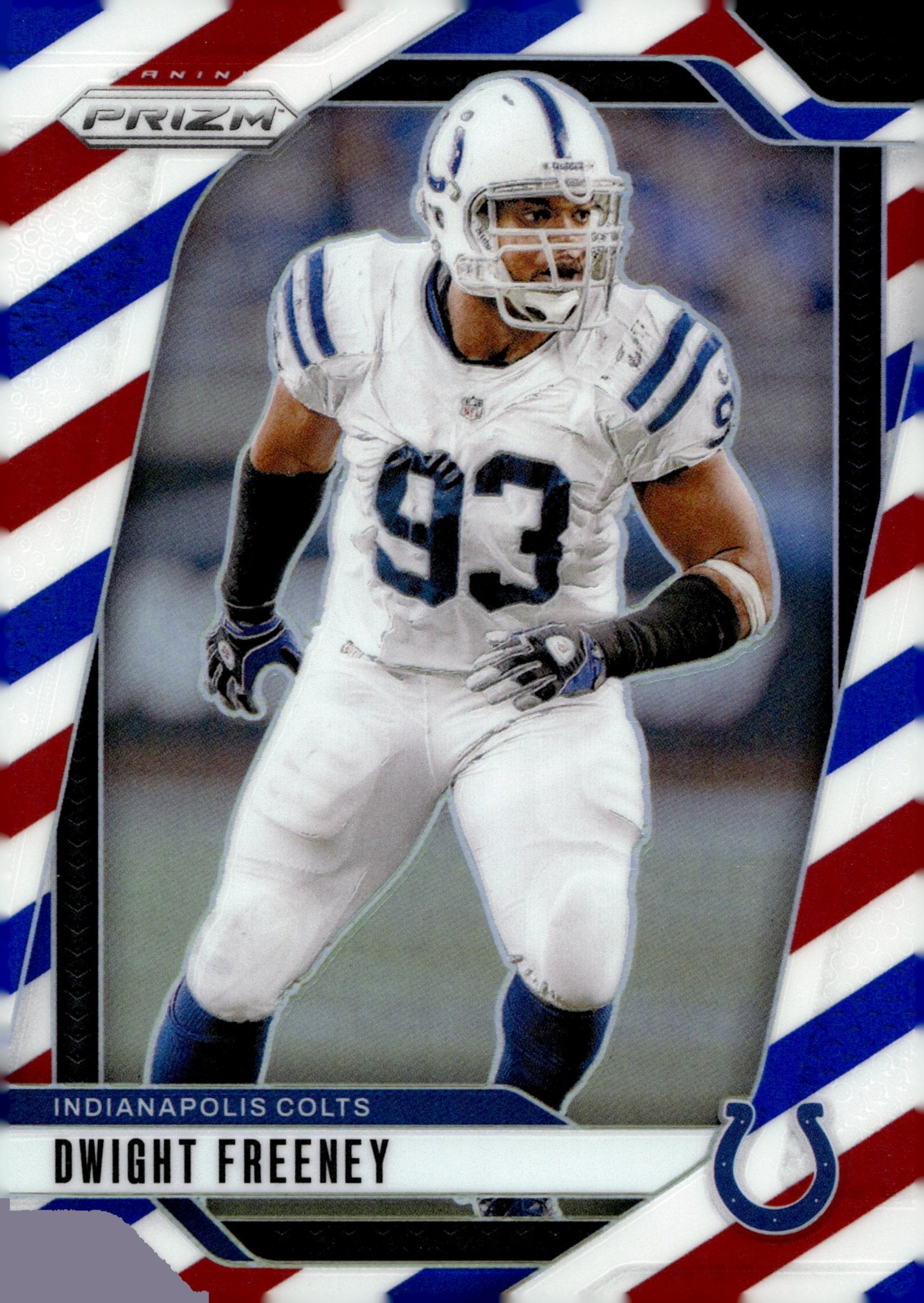 Dwight Freeney 2024 Panini Prizm Red White & Blue Prizm #127 - Collector Store LLC