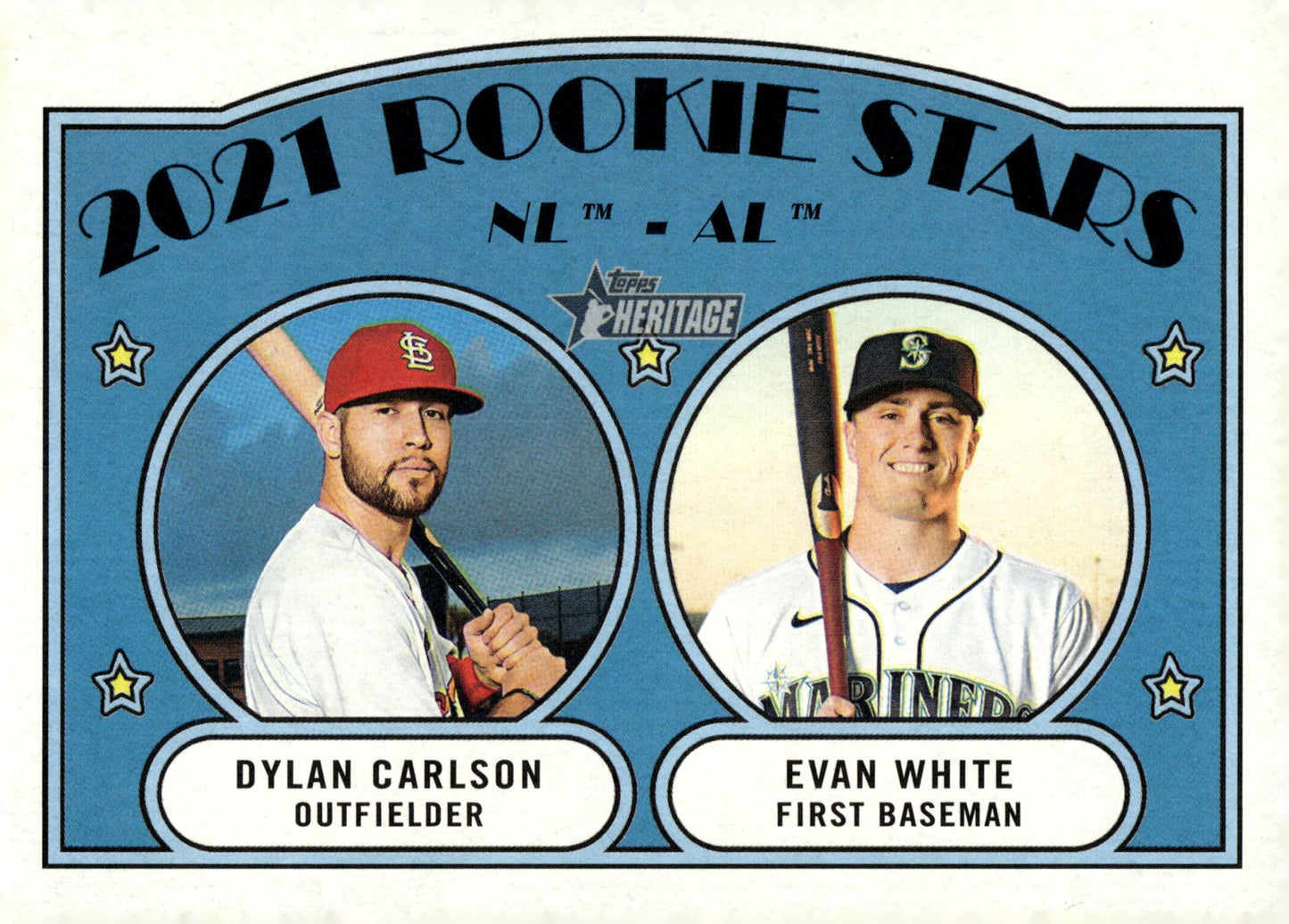 Dylan Carlson / Evan White 2021 Topps Heritage Rookie Stars 295 - Collector Store LLC