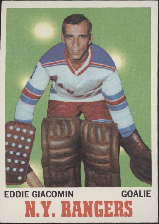 Eddie Giacomin 1970 - 71 Topps #68 New York Rangers EX - Collector Store LLC