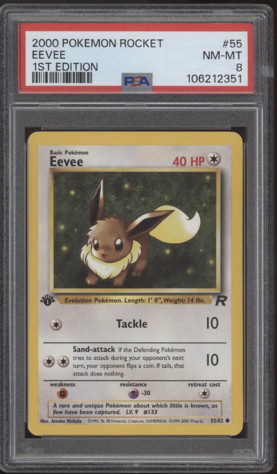 Eevee Pokemon Team Rocket 1st Edition 55 PSA 8 2 - Collector Store LLC