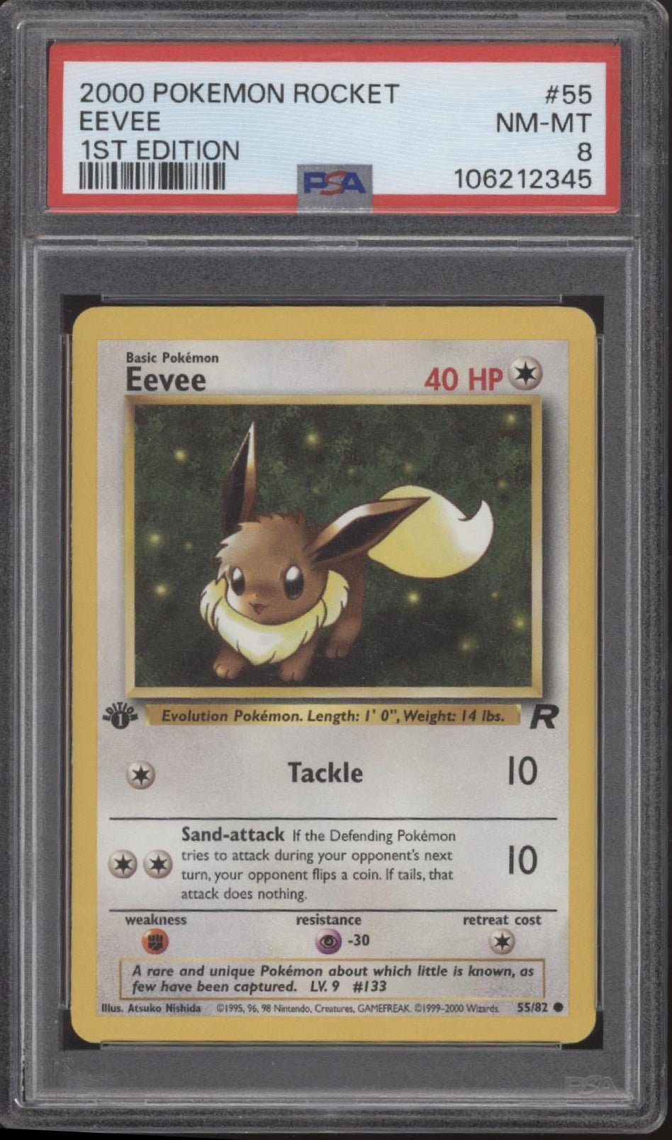 Eevee Pokemon Team Rocket 1st Edition 55 PSA 8 5 - Collector Store LLC