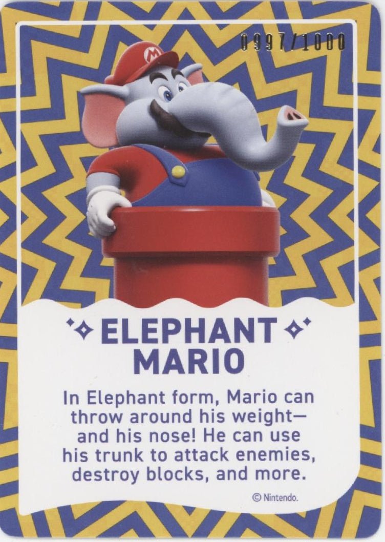 Elephant Mario 2023 Nintendo Super Mario Bros Wonder 0997/1000 - Collector Store LLC
