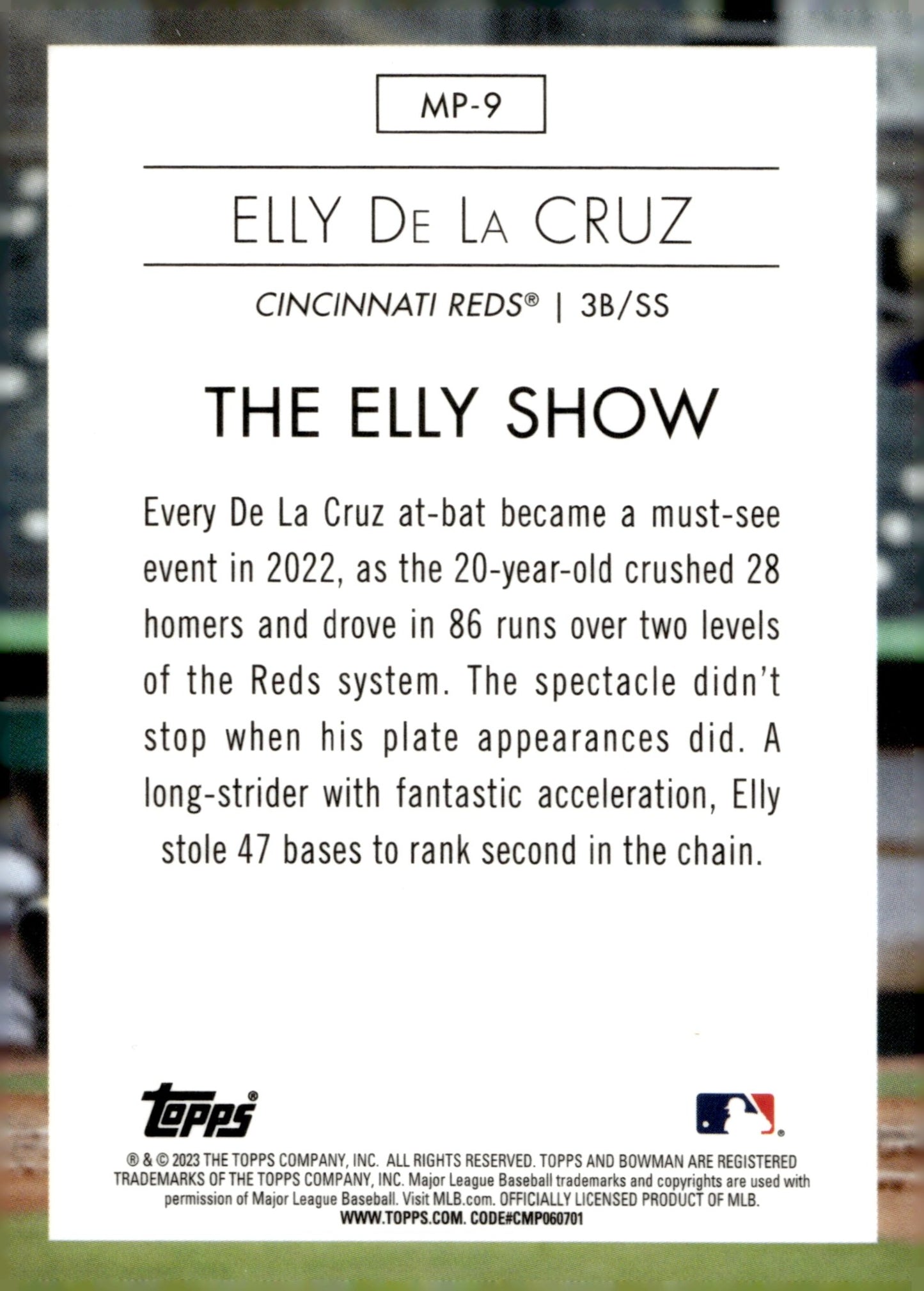 Elly De La Cruz 2023 Bowman Modern Prospects The Elly Show Refactor #MP - 9 - Collector Store LLC
