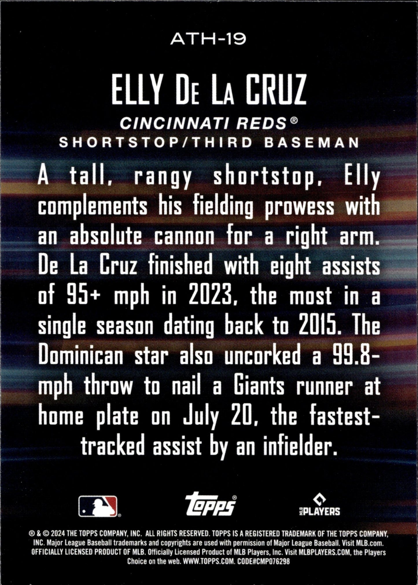 Elly De La Cruz 2024 Topps Series 2 Around the Horn RC ATH - 19 - Collector Store LLC
