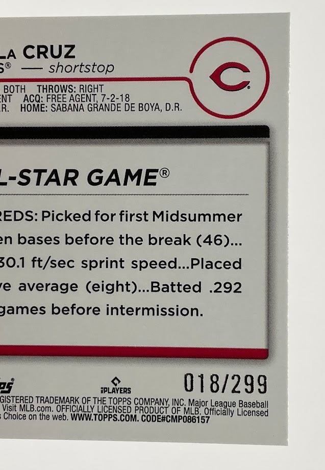 Elly De La Cruz 2024 Topps Update Series Black Border RC 018/299 #ASG - 44 - Collector Store LLC