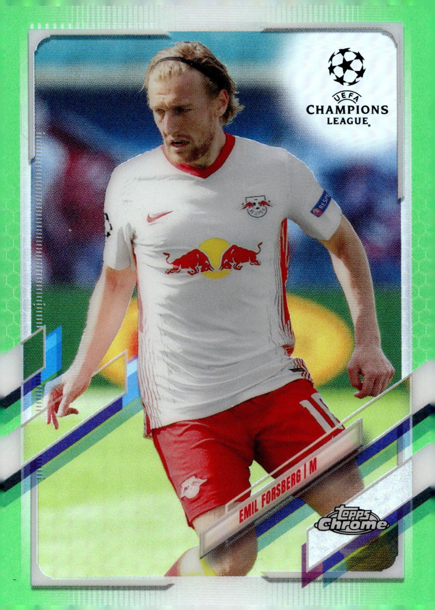 Emil Forsberg 2020 - 21 Topps Chrome UCL Neon Green Refractor 42/99 #7 - Collector Store LLC