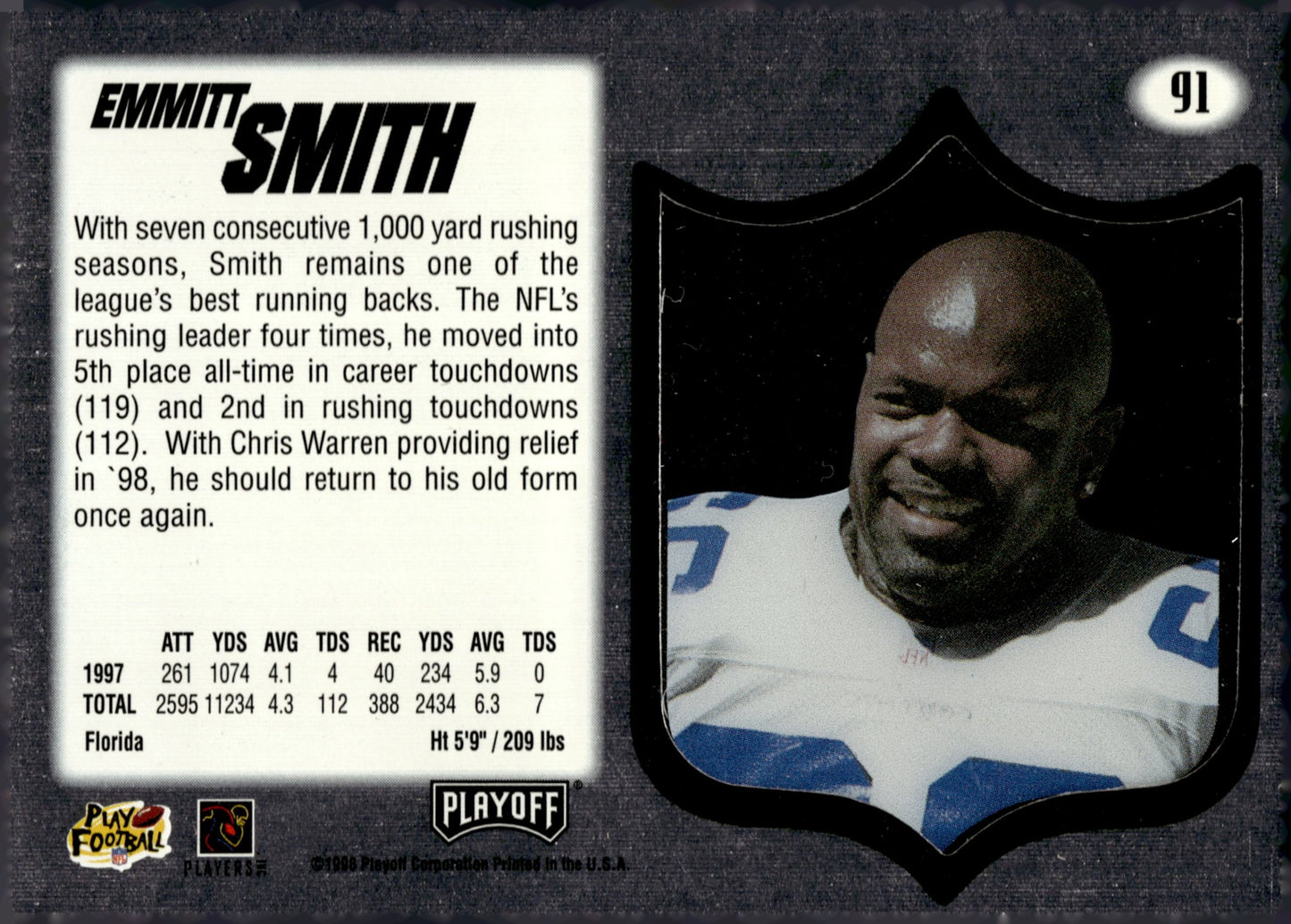 Emmitt Smith 1998 Playoff Absolute SSD #91 - Collector Store LLC