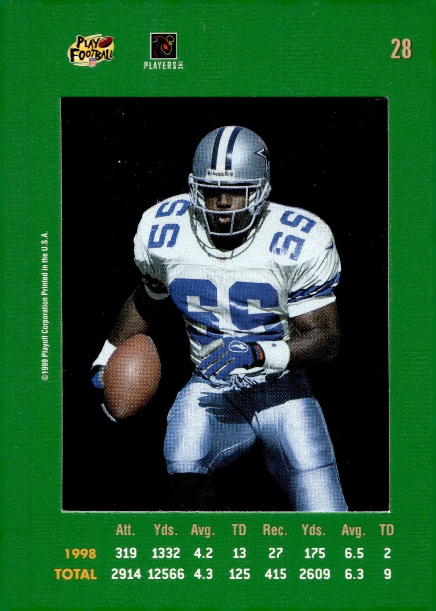 Emmitt Smith 1999 Playoff Absolute SSD Green #28 #2 - Collector Store LLC