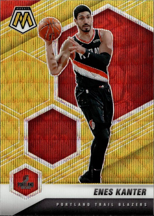 Enes Kanter 2020 - 21 Panini Mosaic Yellow Wave Prizm #120 - Collector Store LLC