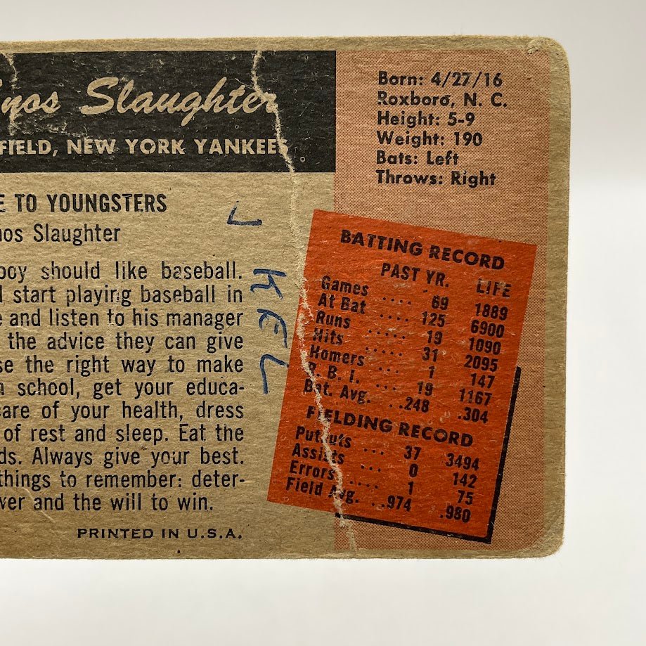 Enos Slaughter 1955 Bowman #60 New York Yankees PR - Collector Store LLC