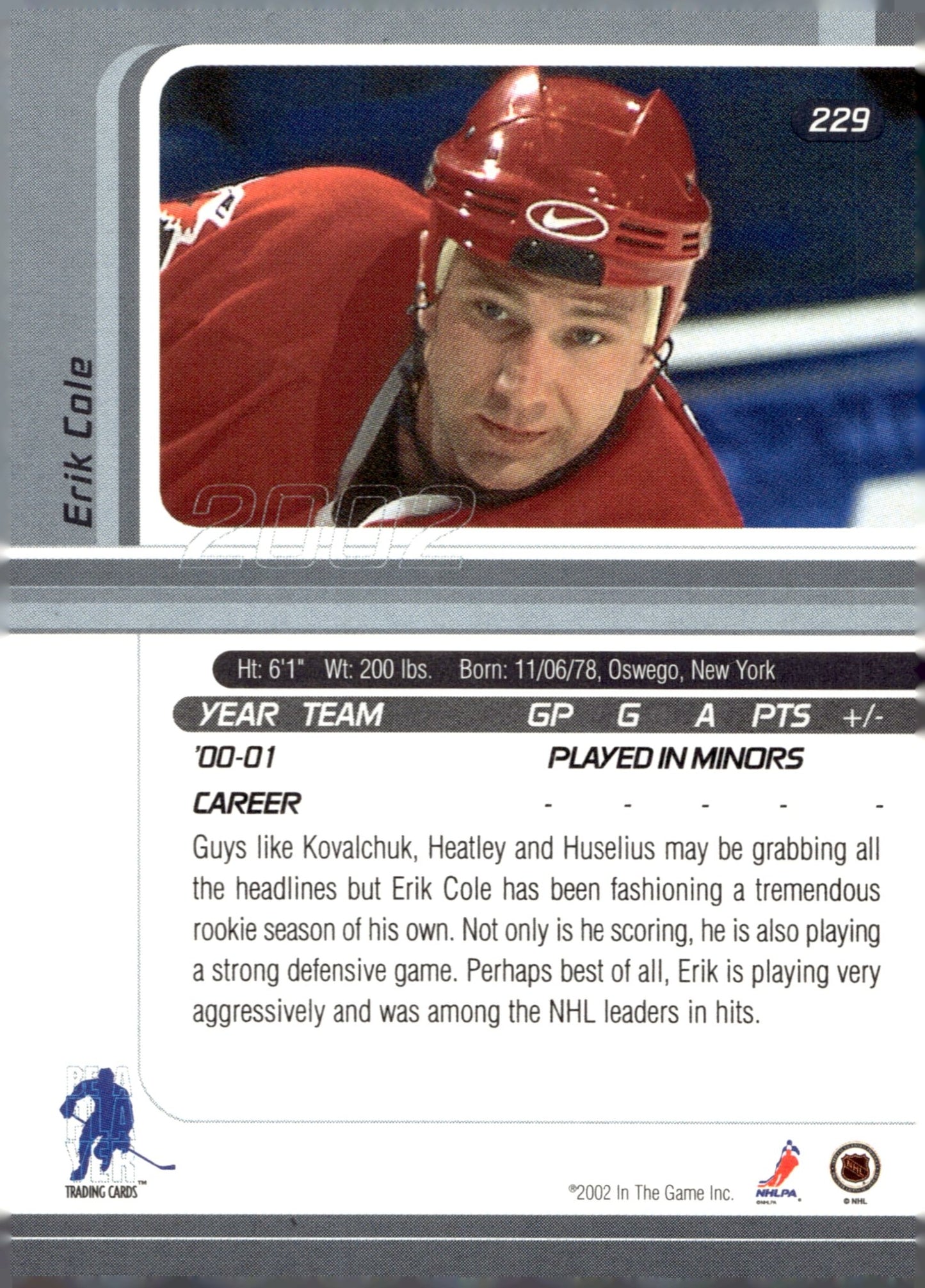 Erik Cole 2002 In the Game Signature Series #229 - Collector Store LLC