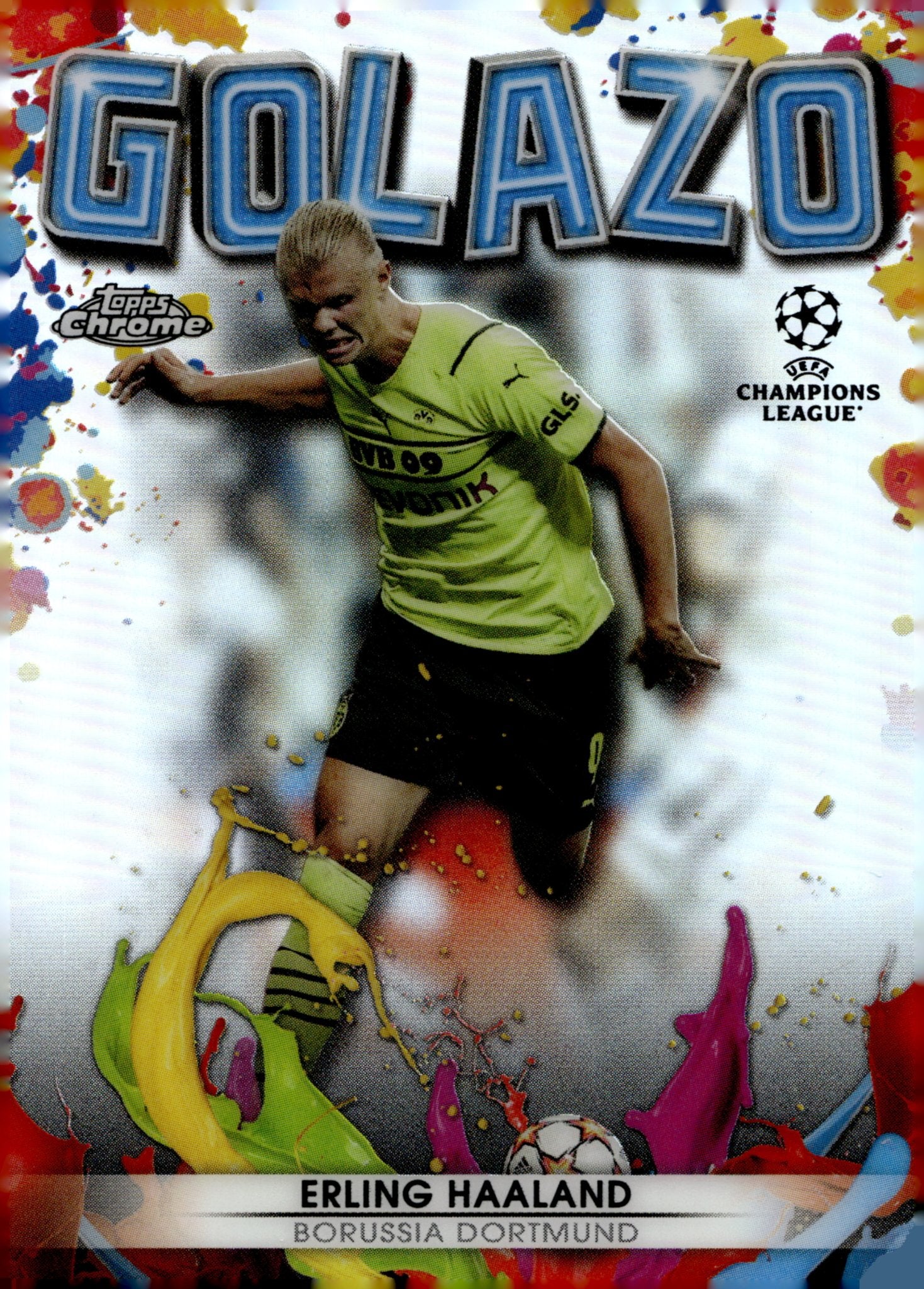 Erling Haaland 2021 - 22 Topps Chrome UEFA Champions League Golazo Refractor #G - 1 - Collector Store LLC