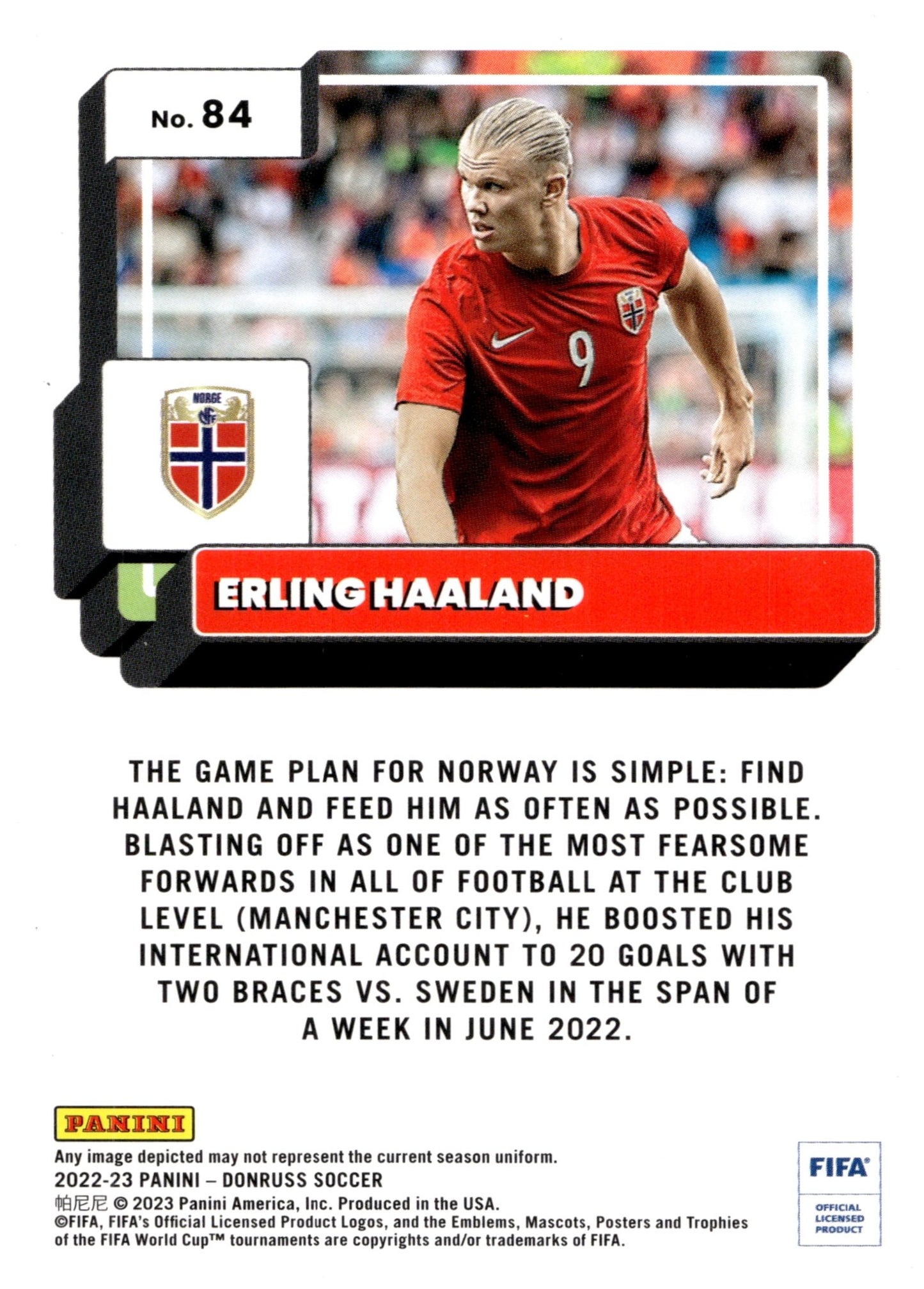 Erling Haaland 2022 - 23 Panini Donruss #84 #1 - Collector Store LLC