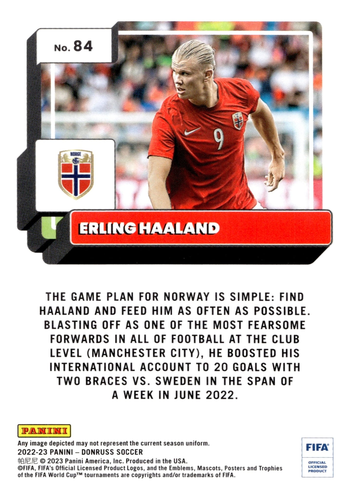 Erling Haaland 2022 - 23 Panini Donruss #84 #3 - Collector Store LLC