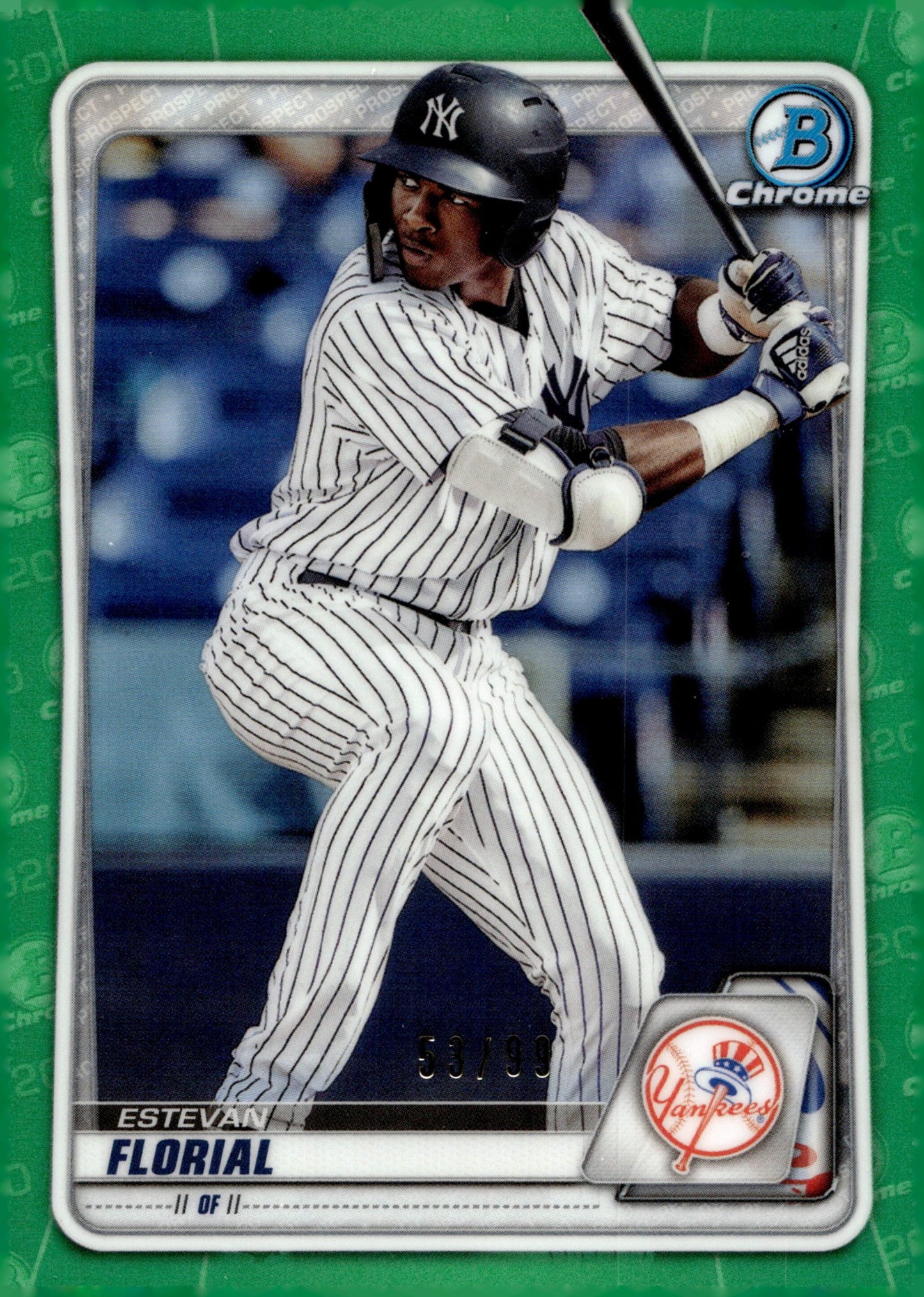 Estevan Florial 2020 Bowman Chrome Prospect Green Refractor 53/99 BCP - 223 - Collector Store LLC