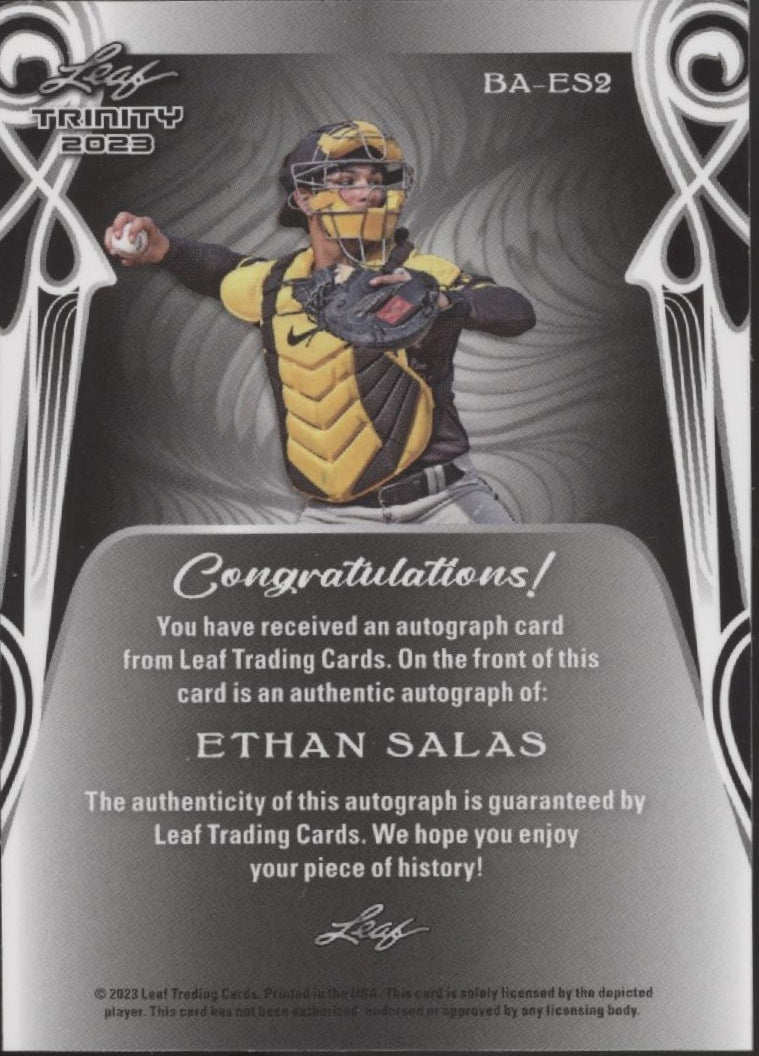 Ethan Salas 2023 Leaf Trinity RC Auto 32/99 #BA - ES2 - Collector Store LLC