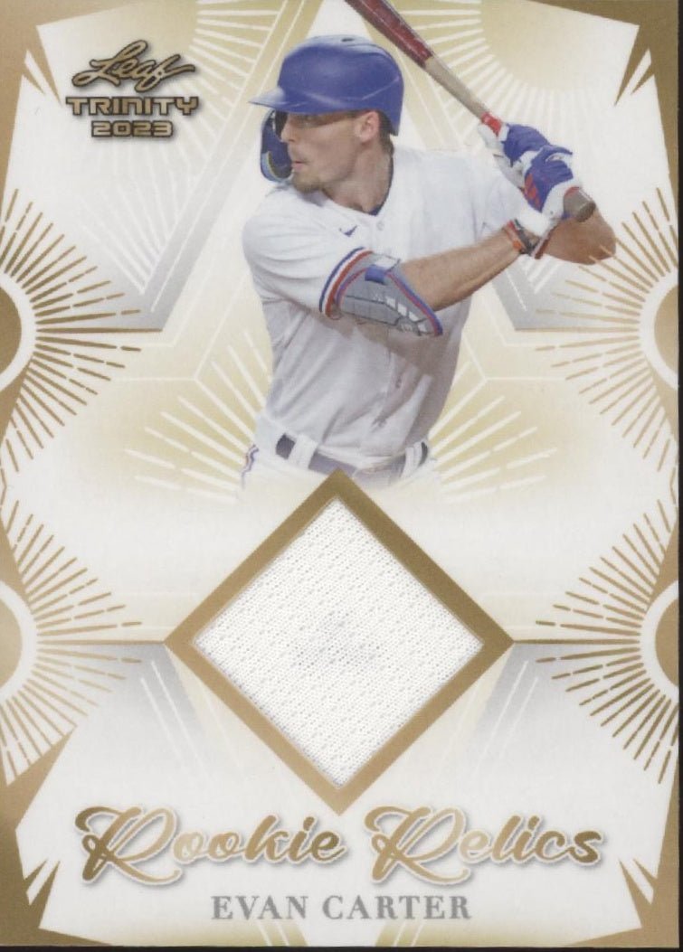 Evan Carter 2023 Leaf Trinity Rookie Relics Swatch RC #RR - 4 #1 - Collector Store LLC