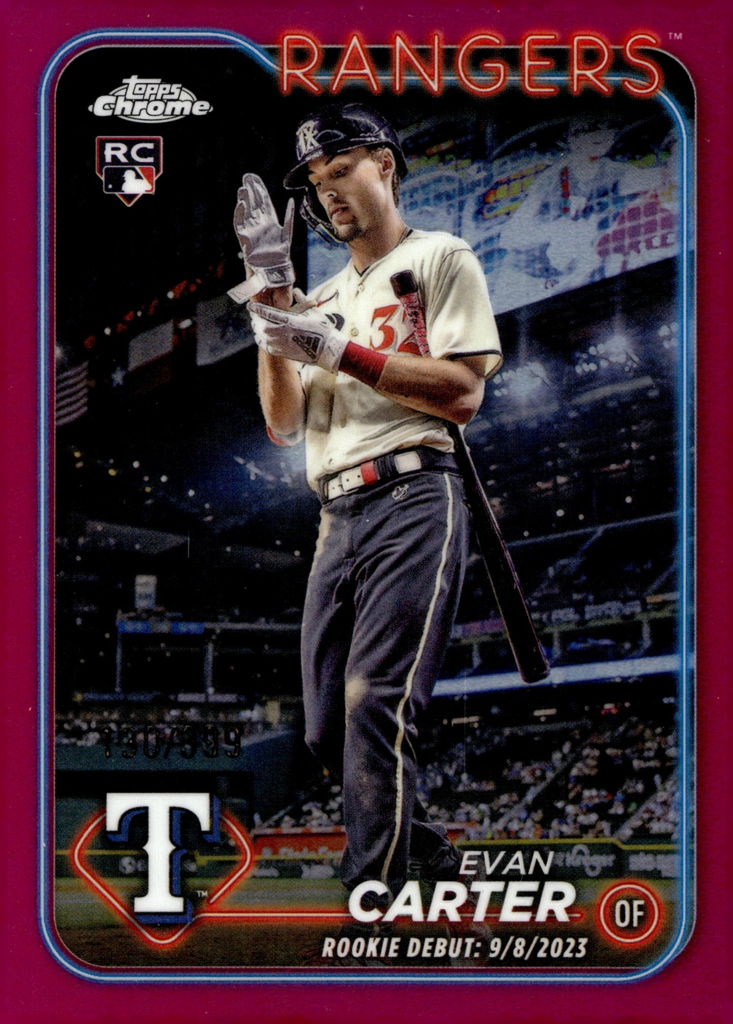 Evan Carter 2024 Topps Chrome Fuschsia Refractor RC #USC199 - Collector Store LLC