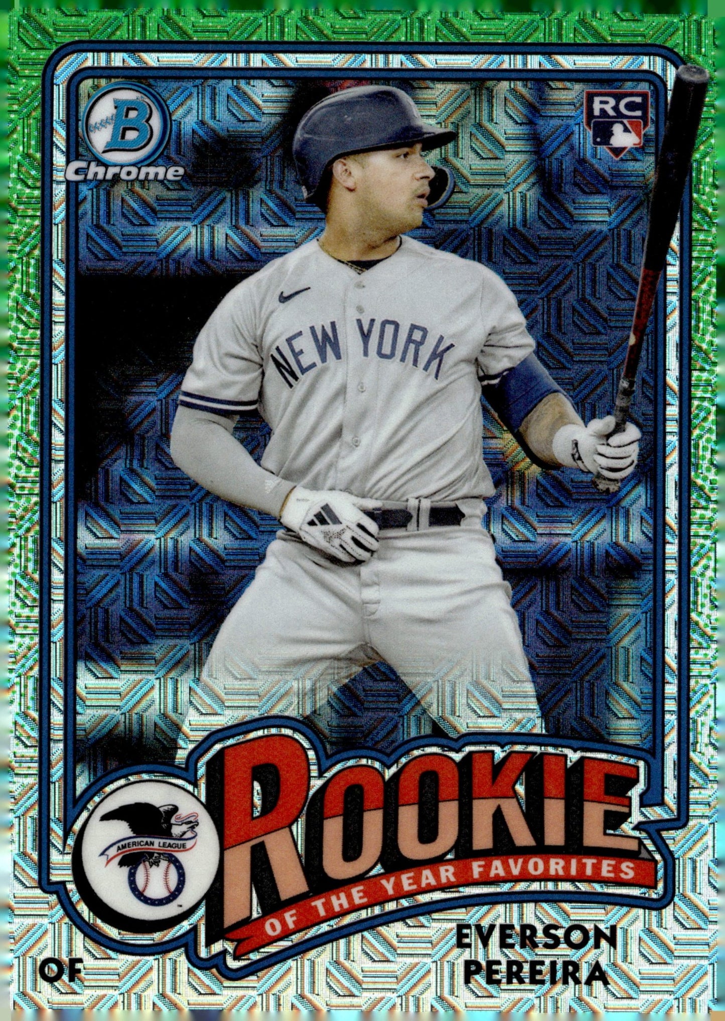 Everson Pereira 2024 Bowman Chrome Rookie of Year Green Mojo Refractor RC #ROY15 - Collector Store LLC