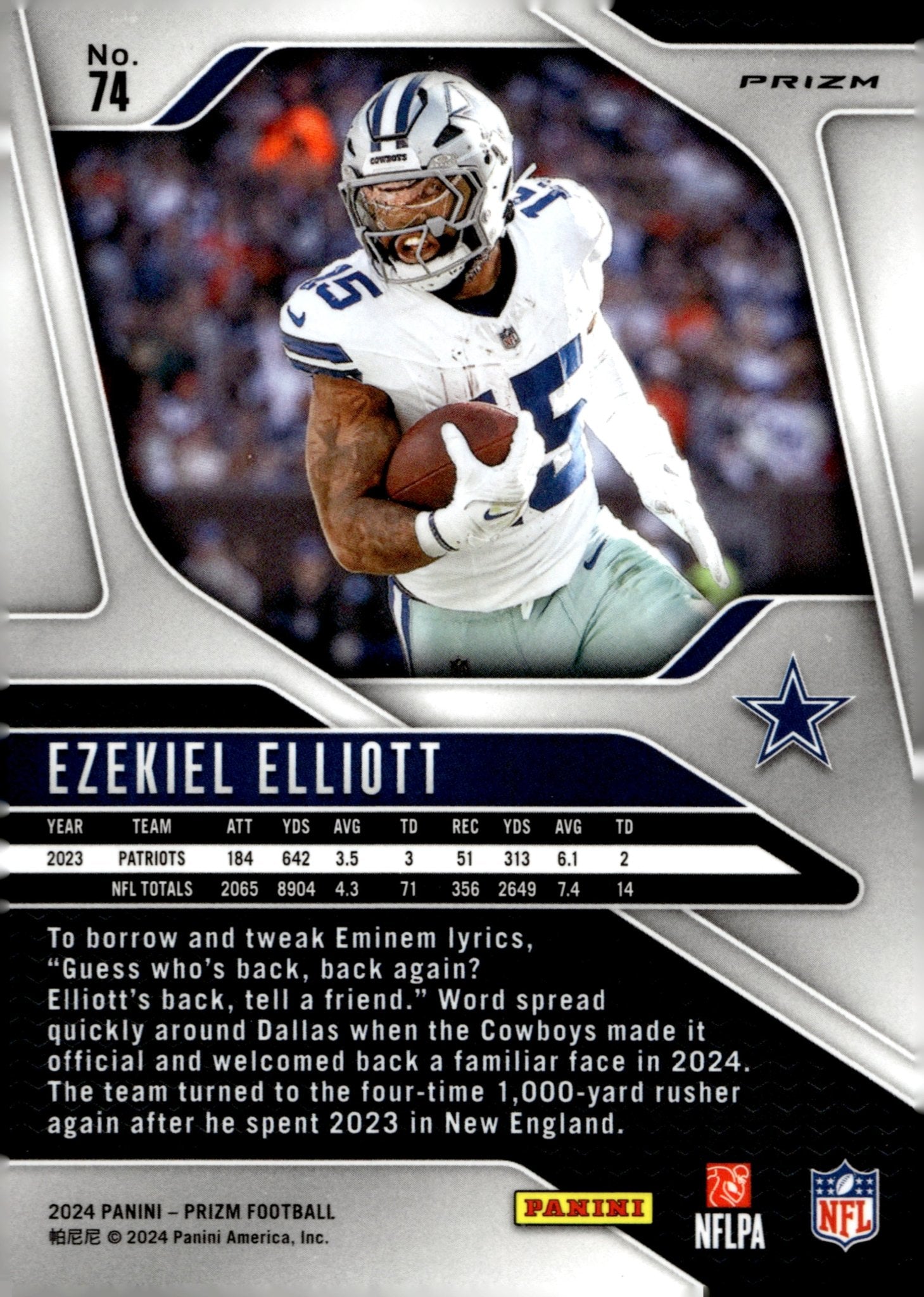 Ezekiel Elliott 2024 Panini Prizm Red Prizm #74 - Collector Store LLC
