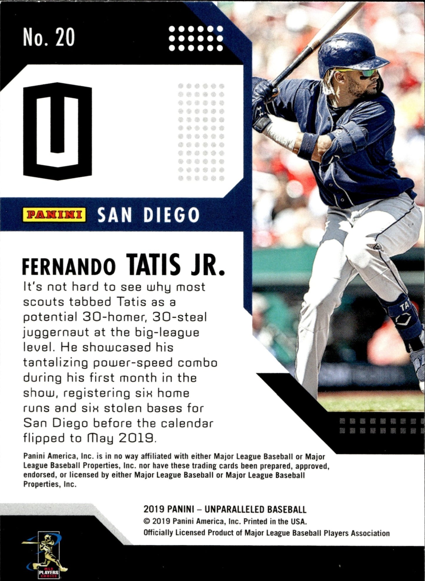 Fernando Tatis Jr. 2019 Panini Unparalleled RC #20 - Collector Store LLC