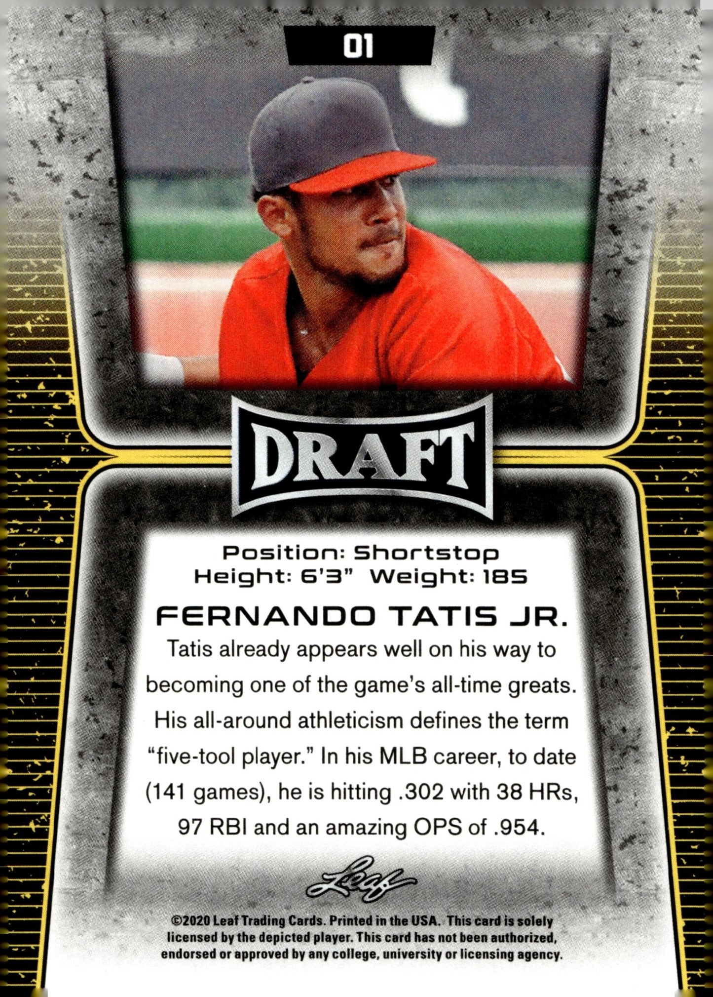 Fernando Tatis Jr. 2020 Leaf Draft 01 - Collector Store LLC