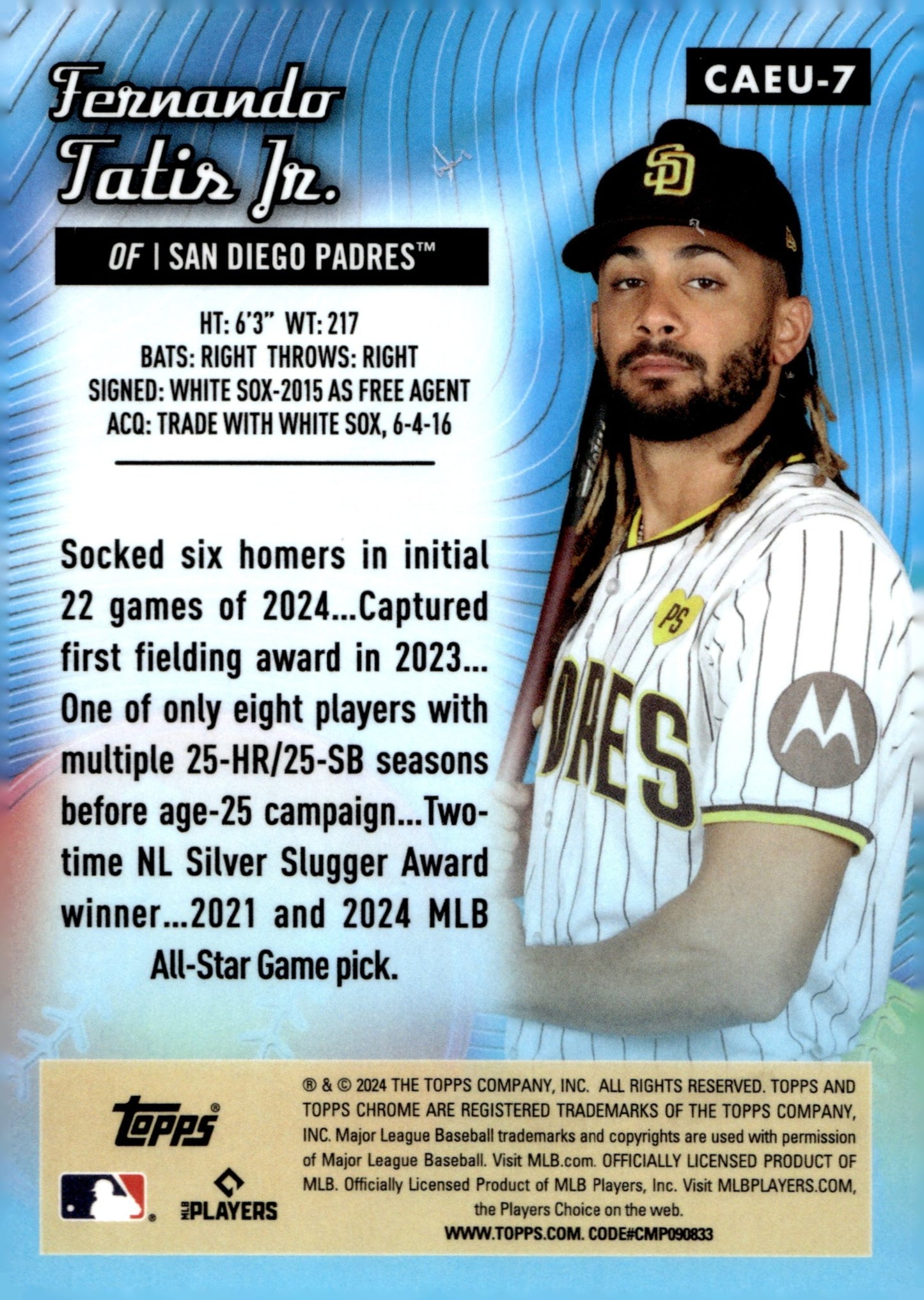 Fernando Tatis Jr. 2024 Topps Chrome All Etch Refractor #CAEU - 7 #1 - Collector Store LLC