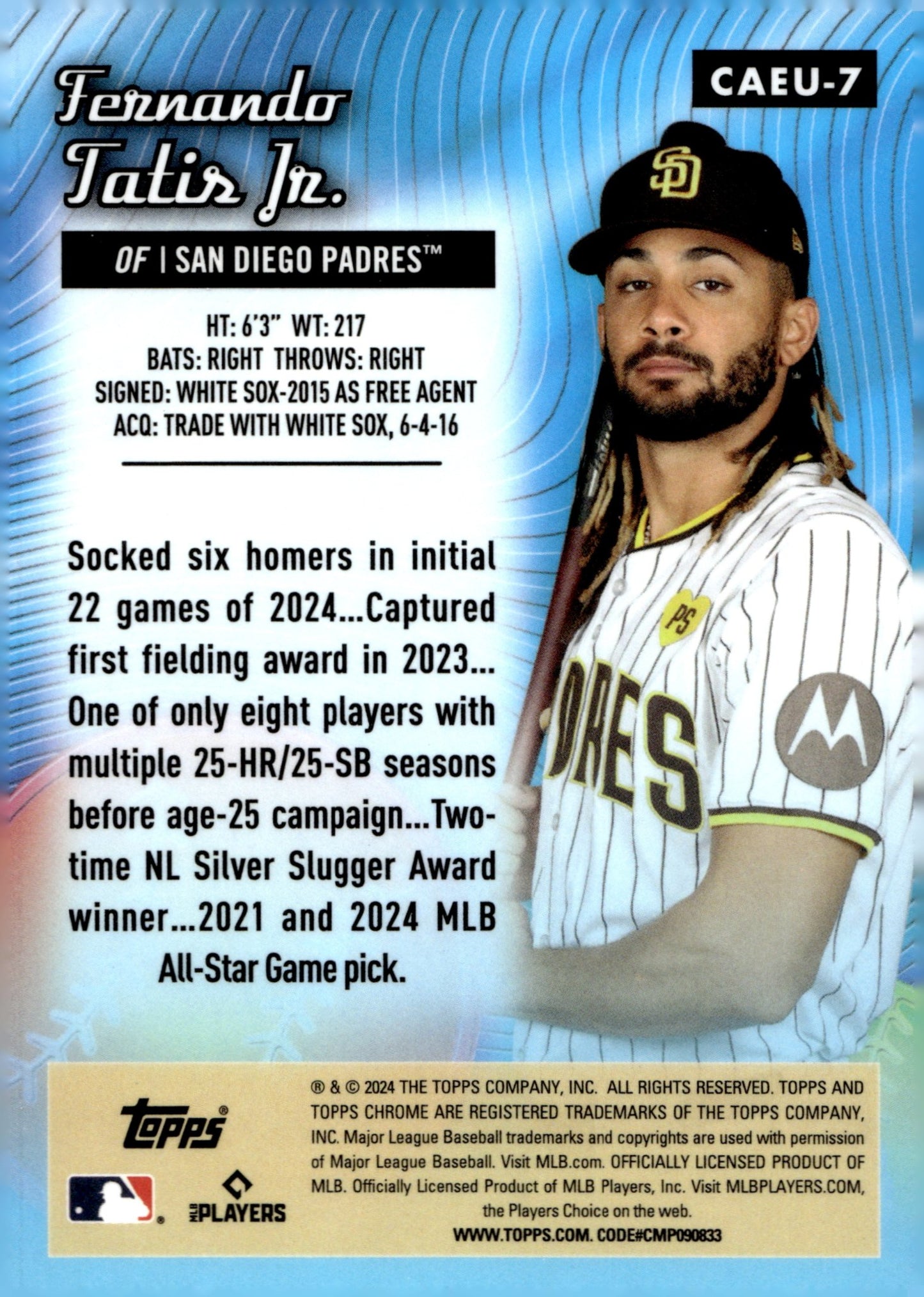 Fernando Tatis Jr. 2024 Topps Chrome All Etch Refractor #CAEU - 7 #2 - Collector Store LLC