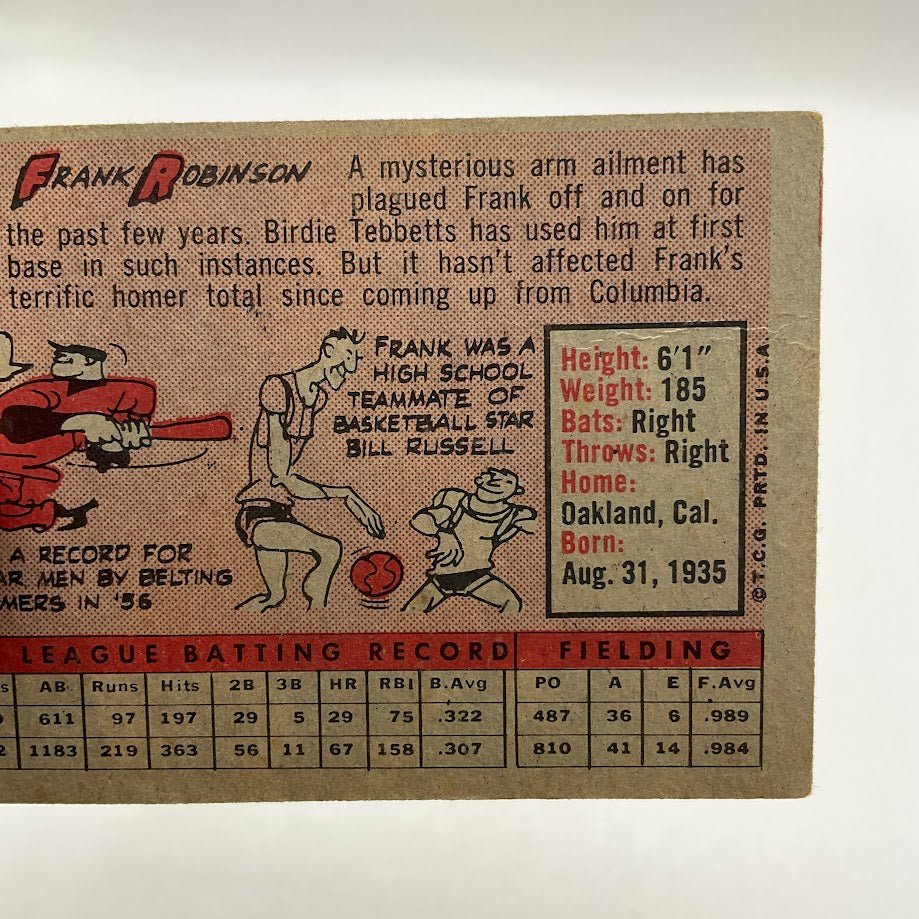 Frank Robinson 1958 Topps #285 Cincinnati Redlegs GD - Collector Store LLC