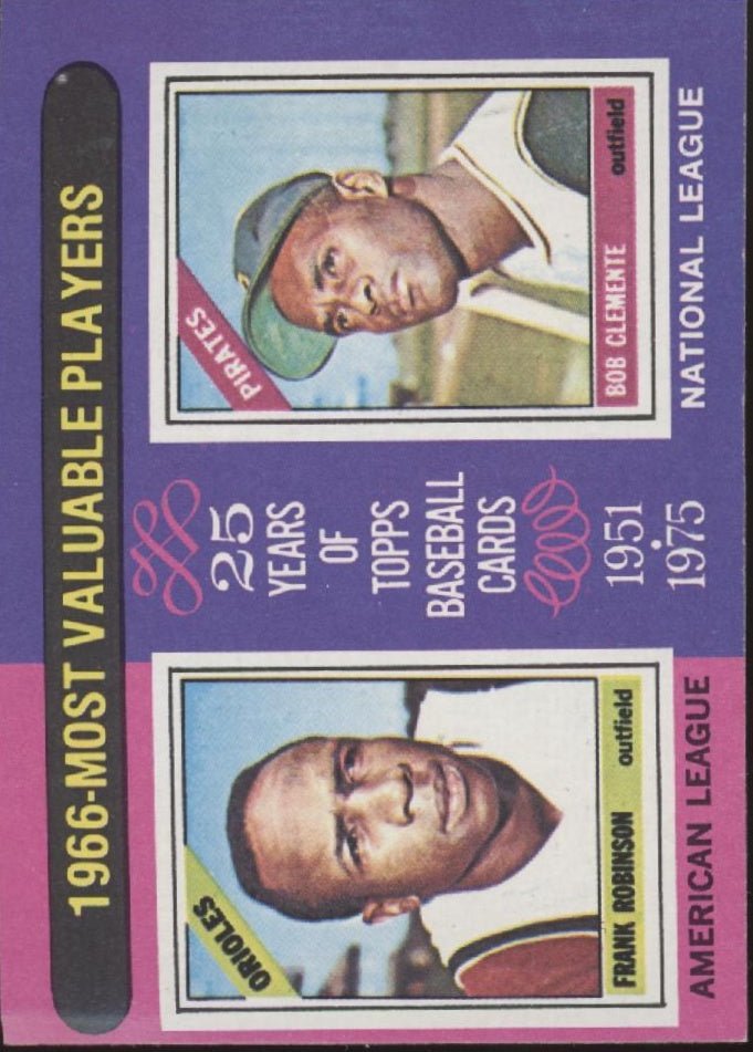 Frank Robinson / Bob Clemente 1975 Topps MVP Mini #204 VG - EX - Collector Store LLC