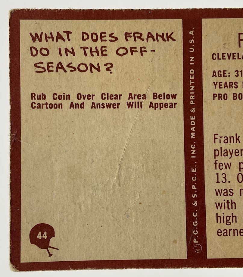 Frank Ryan 1967 Philadelphia #44 Cleveland Browns GD - Collector Store LLC