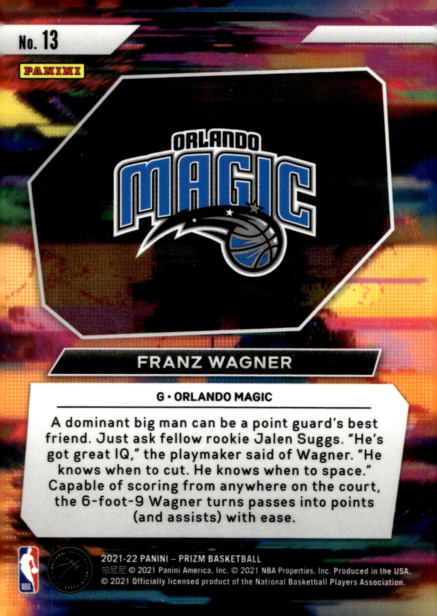 Franz Wagner 2021 - 22 Panini Prizm Instant Impact RC #13 - Collector Store LLC