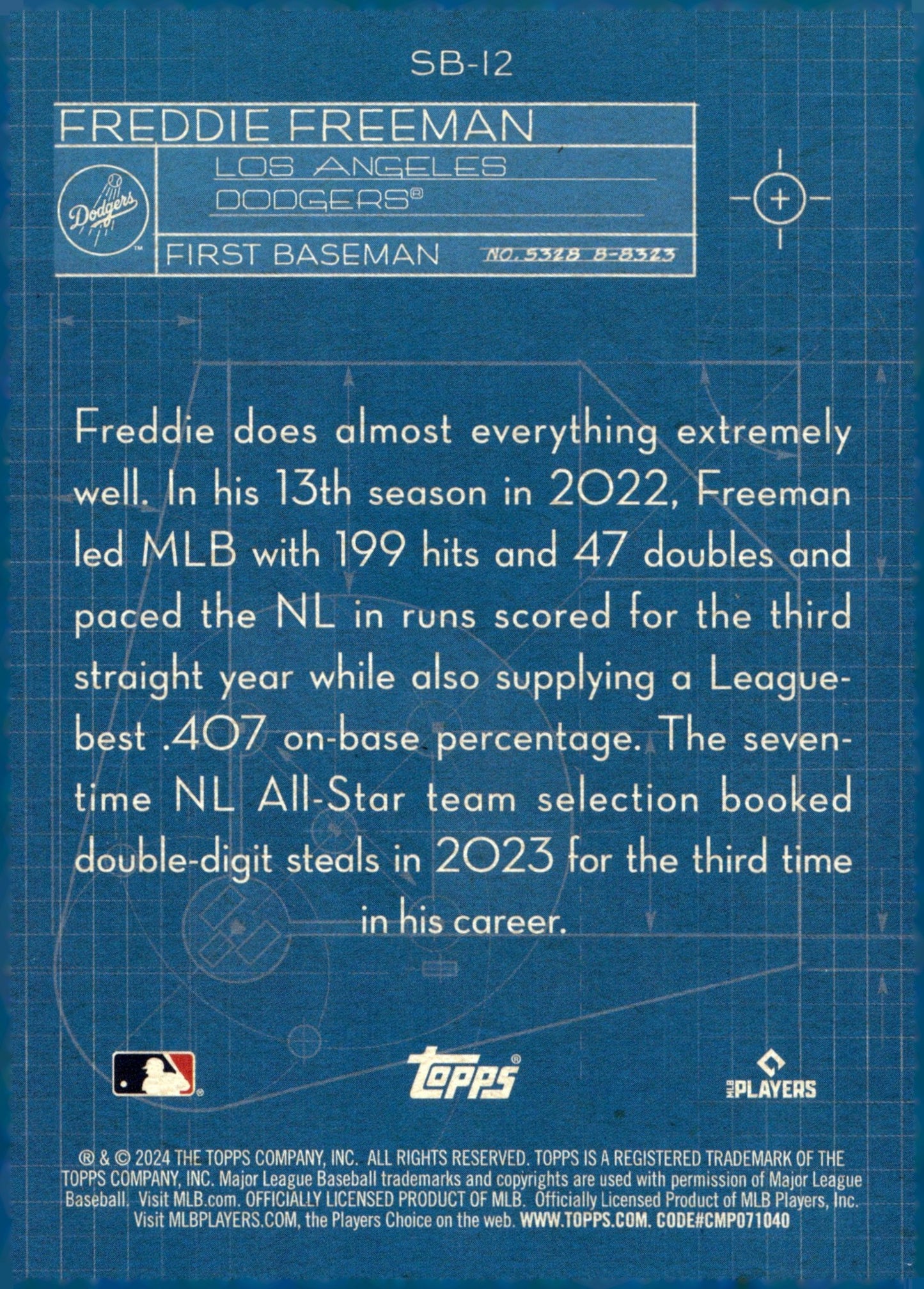 Freddie Freeman 2024 Topps Superstar Blueprint #SB - 12 - Collector Store LLC