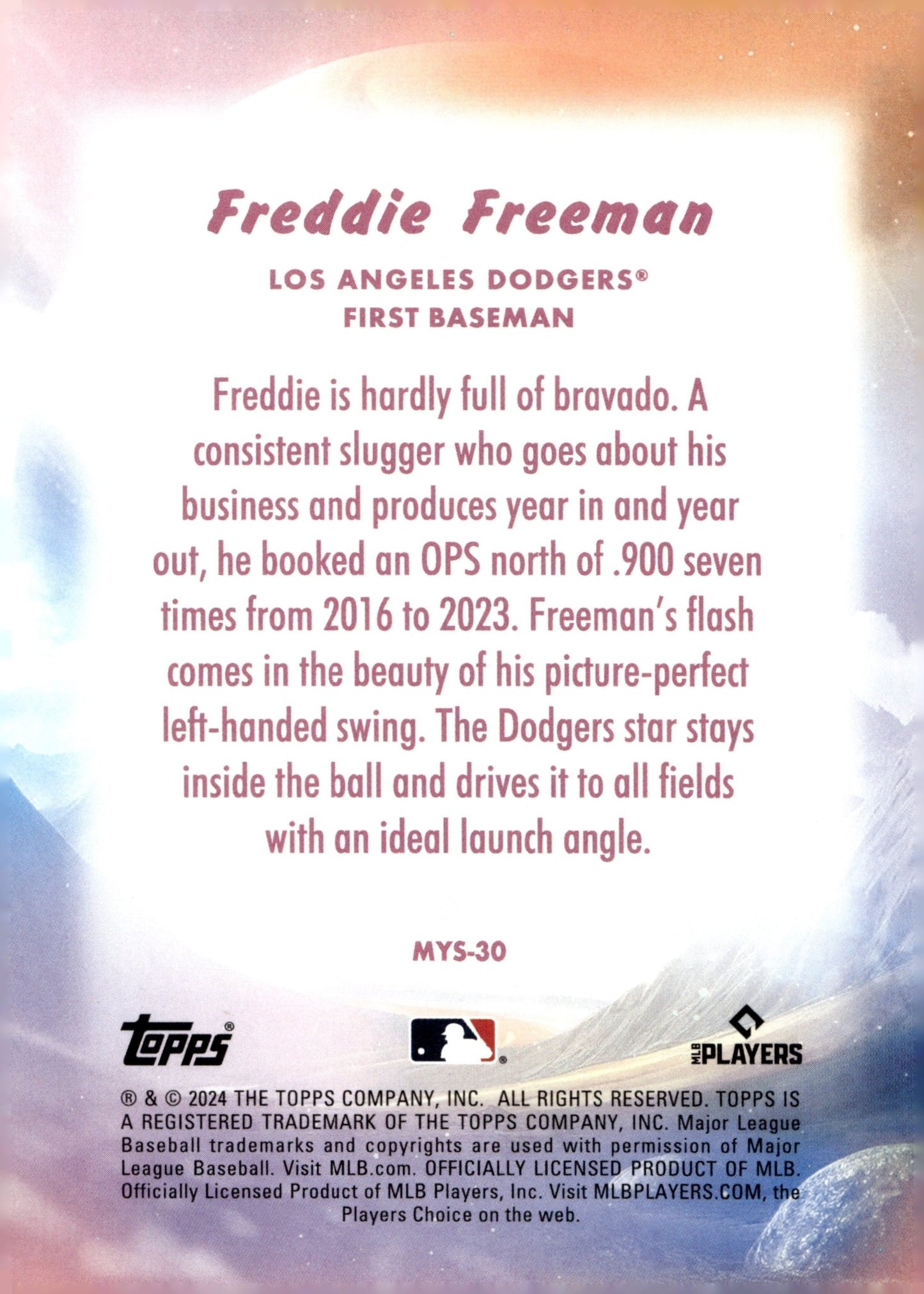 Freddie Freeman 2024 Topps Update Series Mystical #MYS - 30 - Collector Store LLC