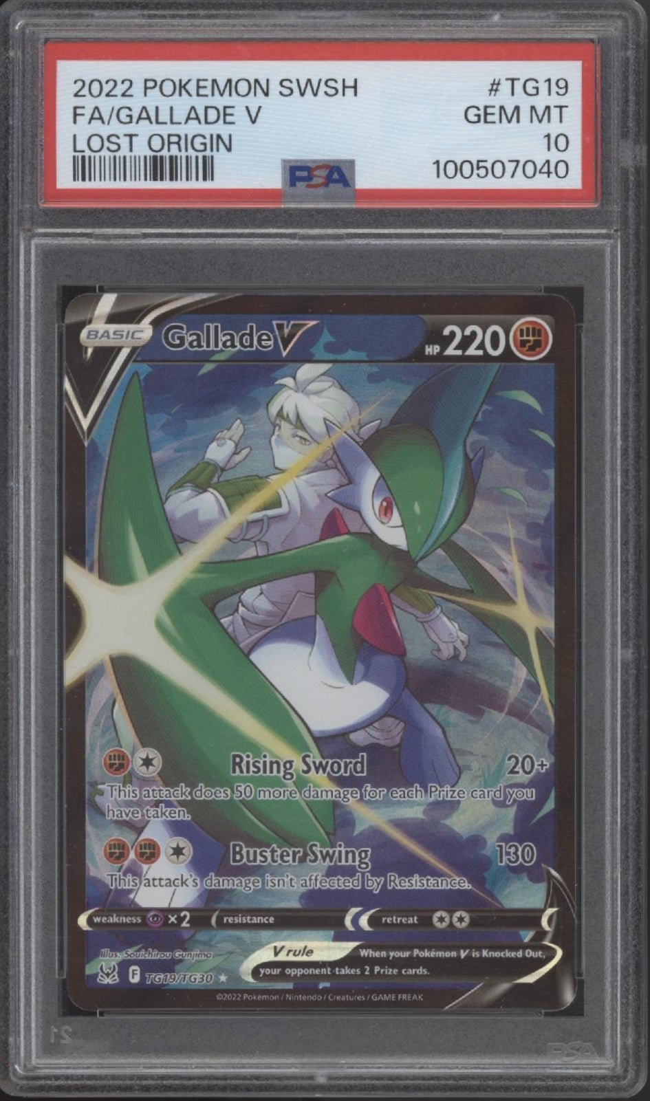 Gallade V Pokemon Lost Origin Full Art TG19 PSA 10 - Collector Store LLC