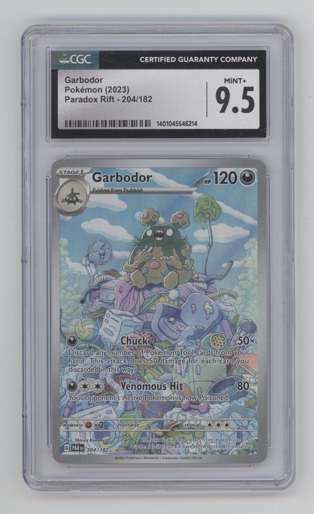 Garbodor Pokemon Paradox Rift 204 CGC 9 5 Collector Store LLC garbodor-pokemon-paradox-rift-204-cgc-9-5-collector-store-llc