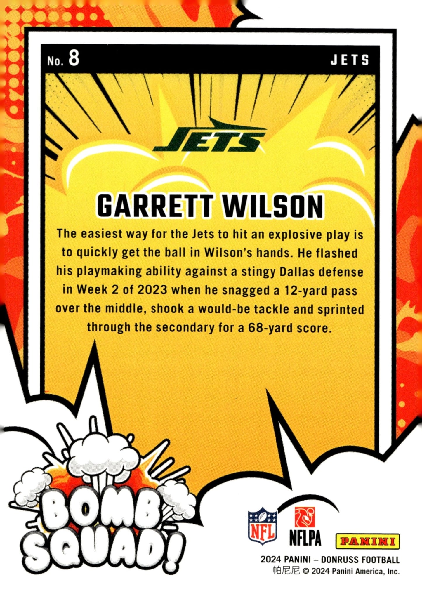 Garrett Wilson 2024 Donruss Bomb Squad! #8 - Collector Store LLC