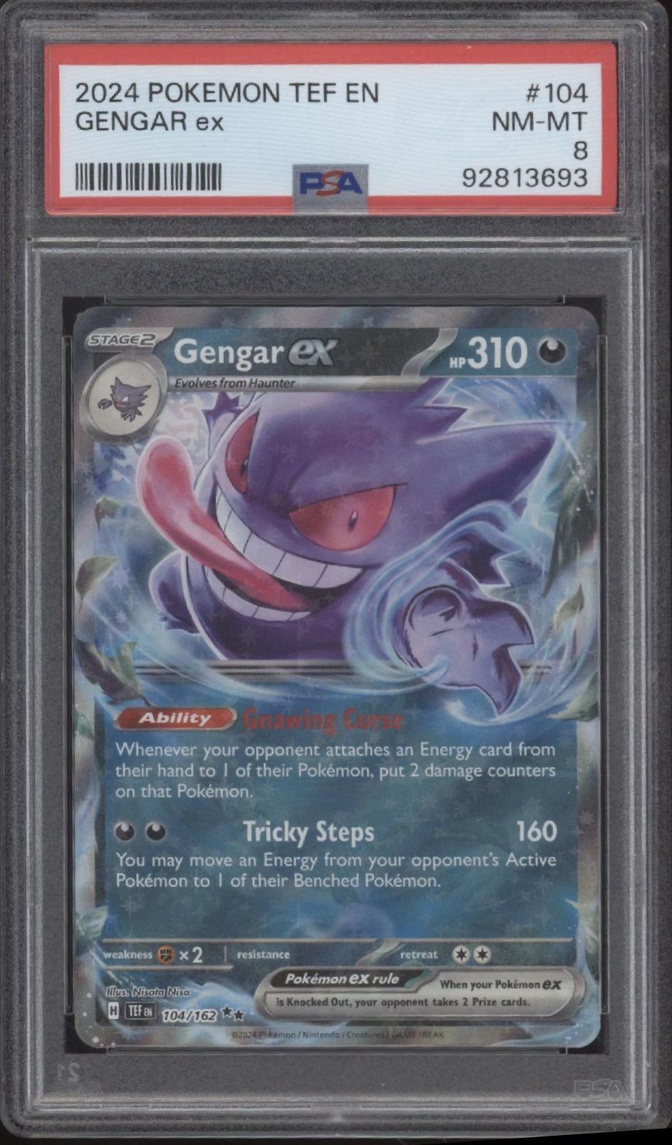 Gengar ex Pokemon Temporal Forces 104 PSA 8 - Collector Store LLC