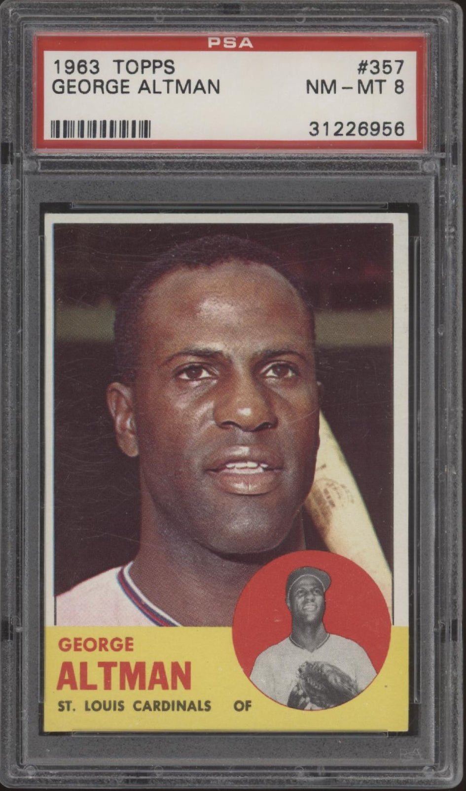 George Altman 1963 Topps #357 PSA 8 - Collector Store LLC
