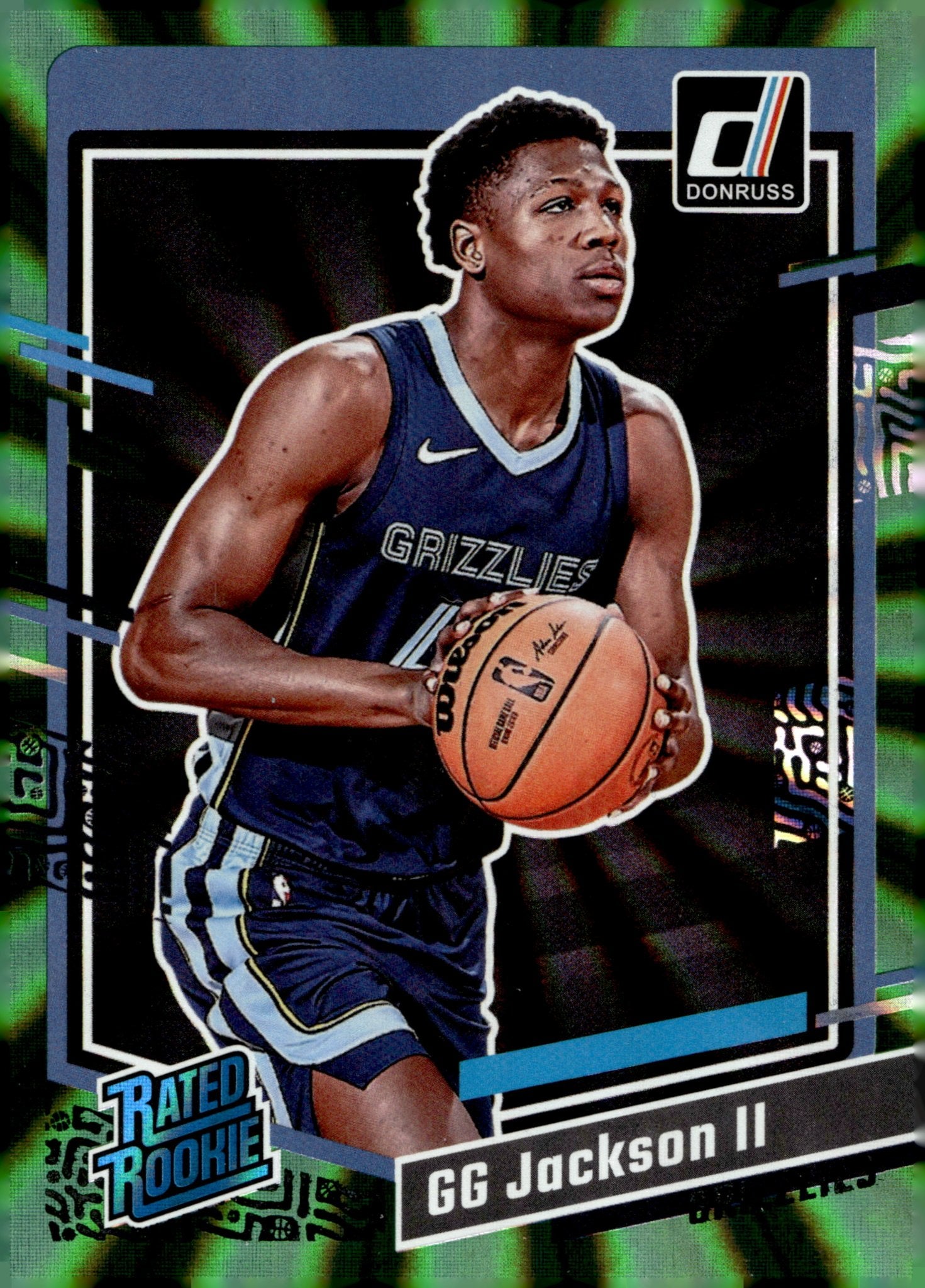 GG Jackson II 2023 - 24 Panini Donruss Rated Rookie Green Laser #232 - Collector Store LLC