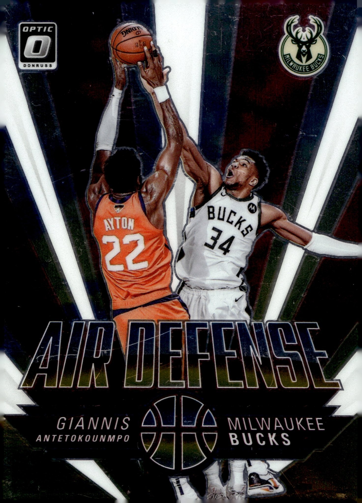 Giannis Antetokounmpo 2021 - 22 Panini Donruss Optic Air Defense #3 - Collector Store LLC